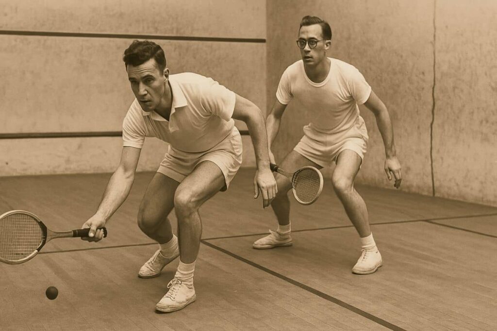 An old squash match in vintage filter.