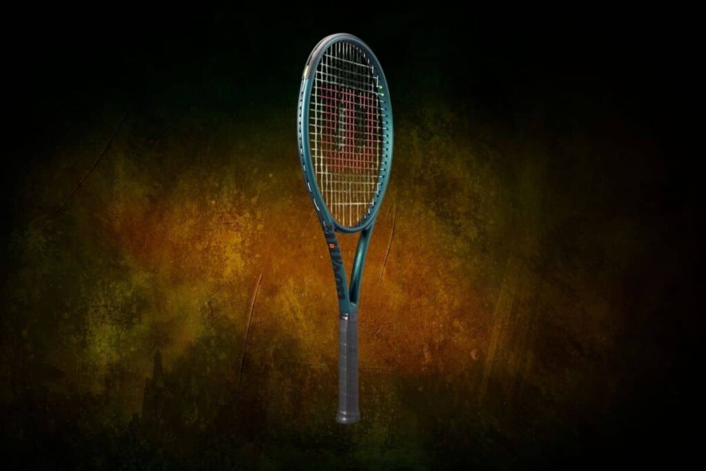 Wilson Blade 100UL V9 with an abstract background.