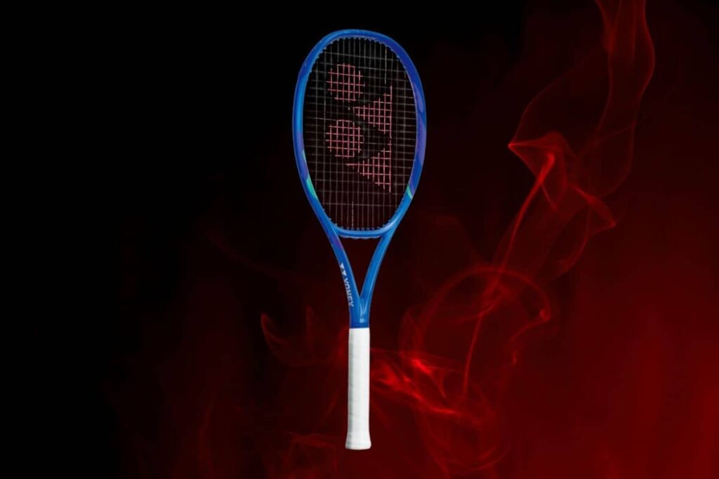 Yonex EZONE 98L with an abstract background.